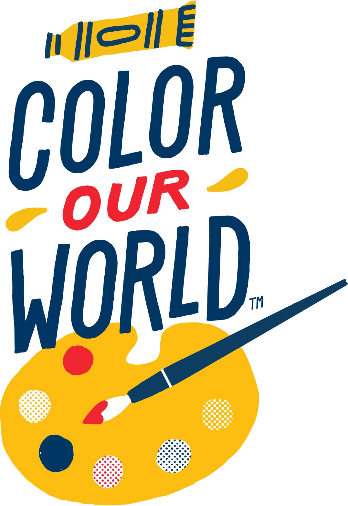color our world logo with paintbrush and palette