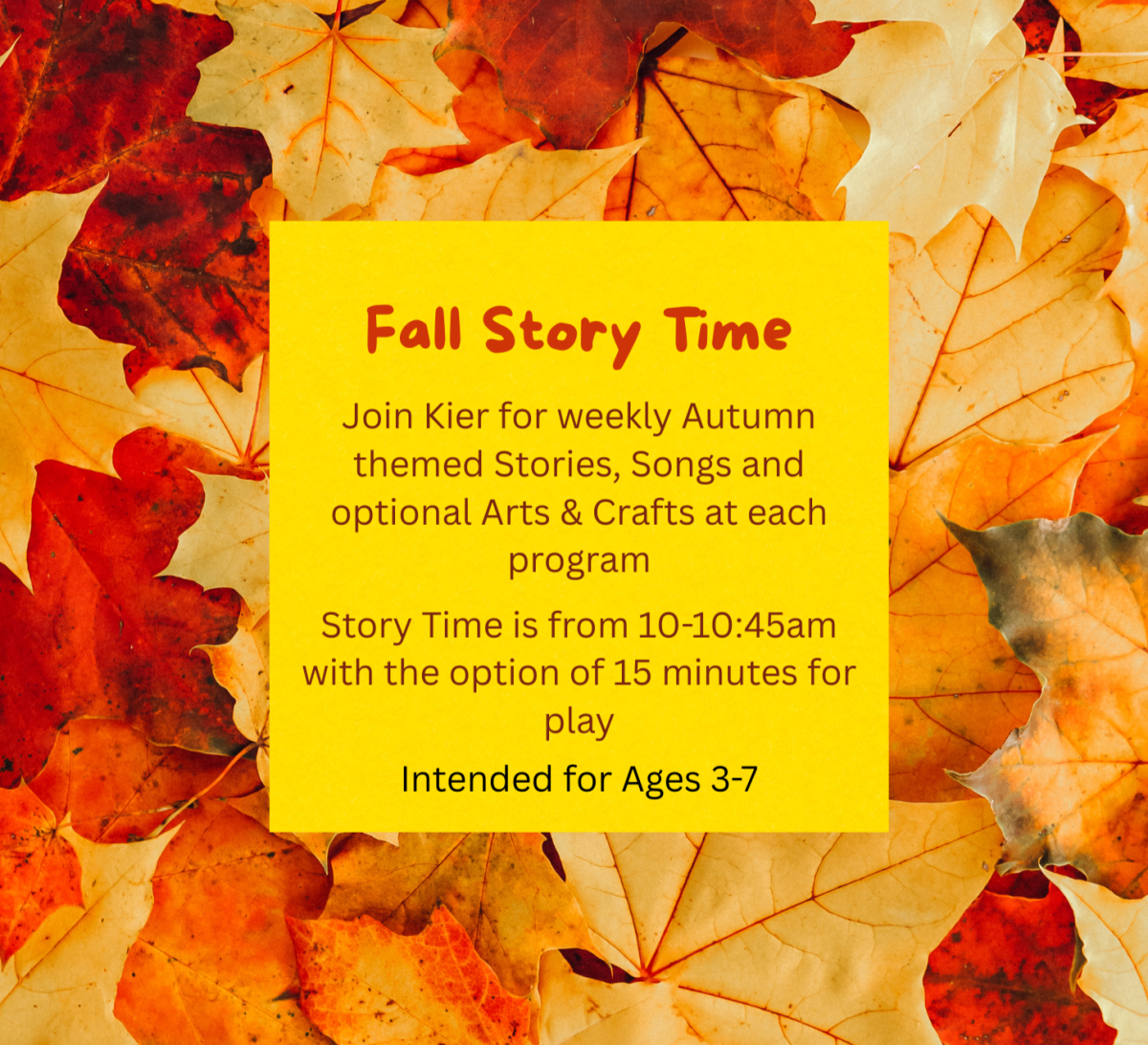 Fall Themed Story Time with Leaves