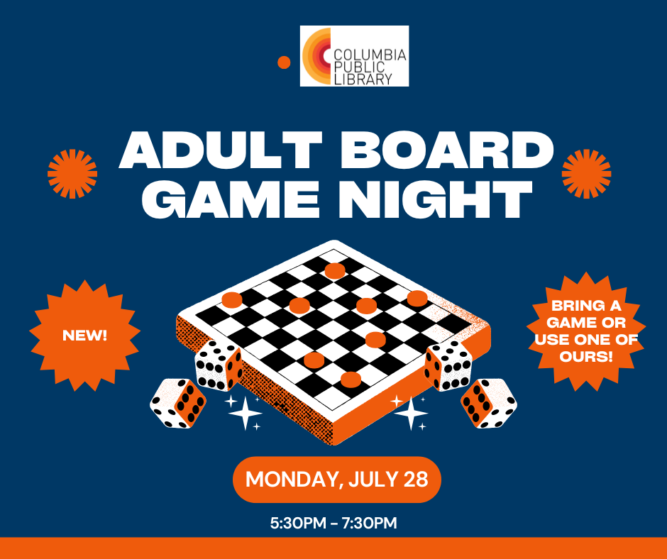 blue and orange checkerboard advertising game night