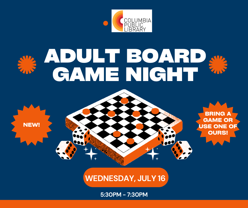blue and orange checkerboard advertising game night