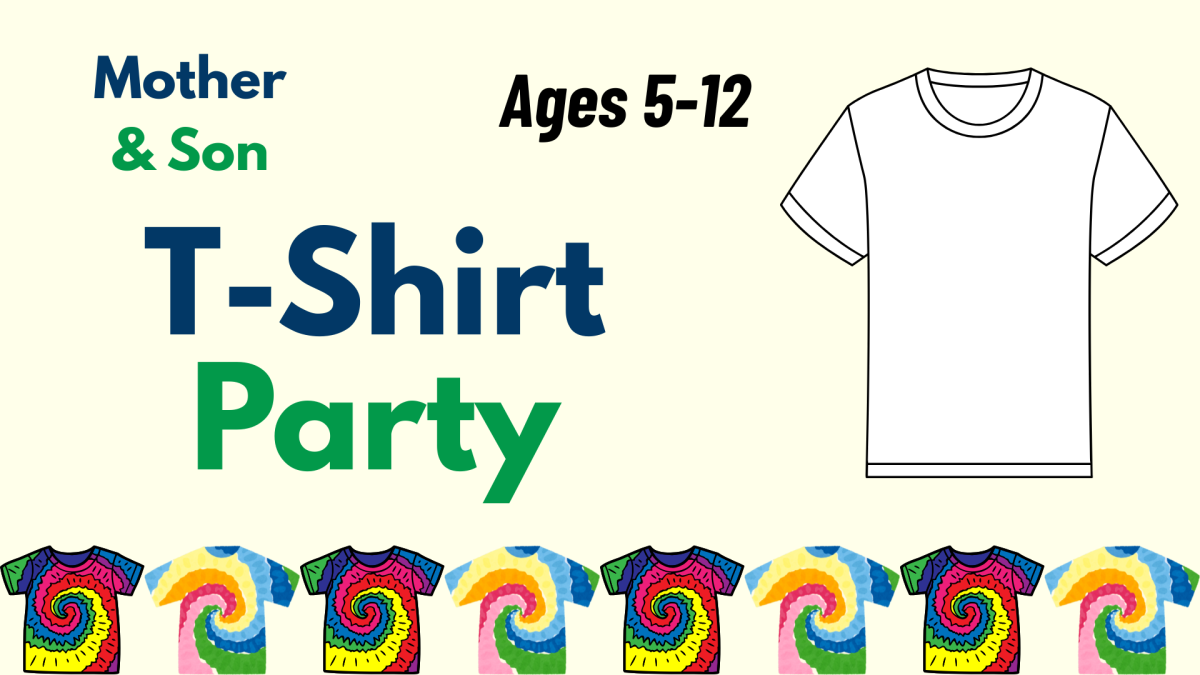 Mother Son T-Shirt Party! on July 18 from 3-4pm