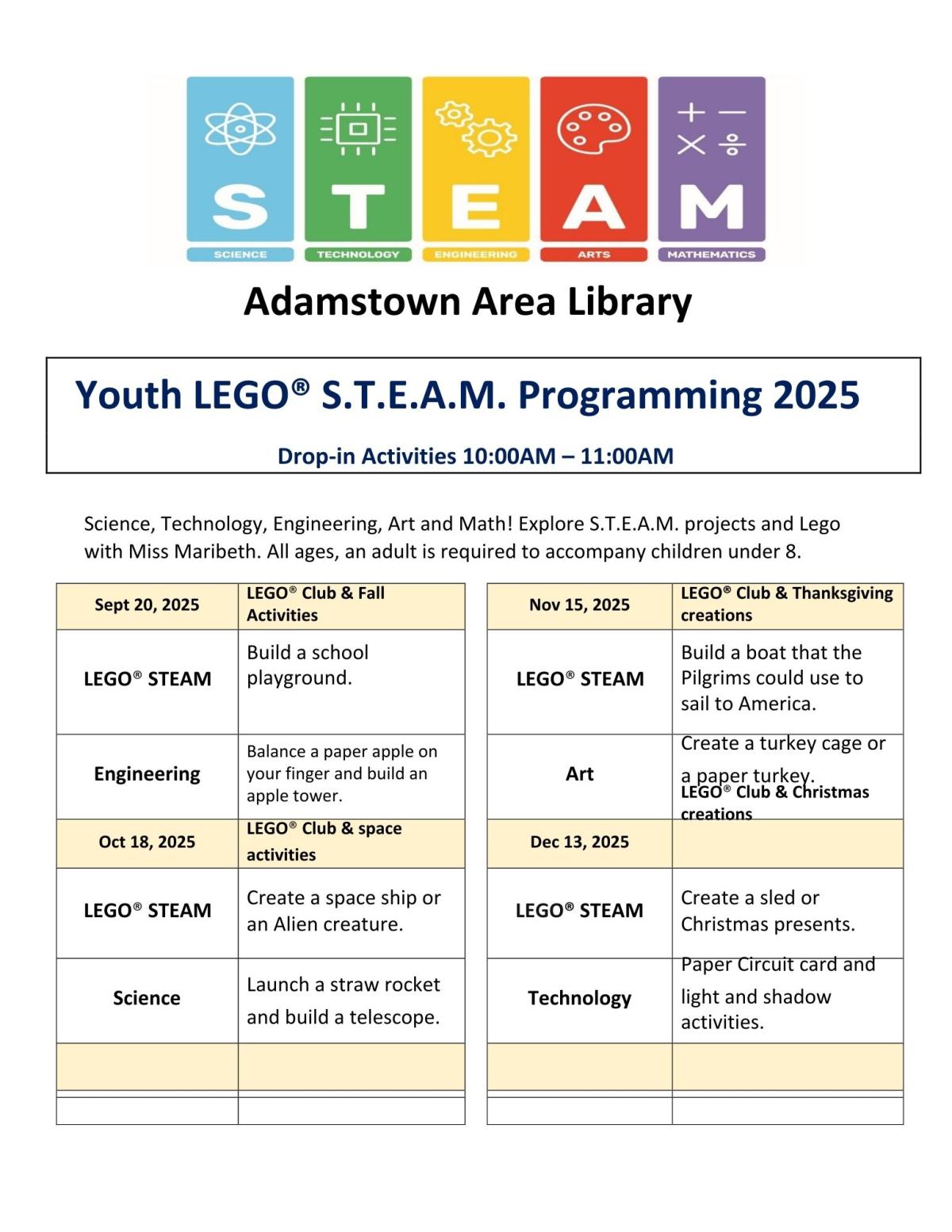 STEAM flyer, see PDF attachment