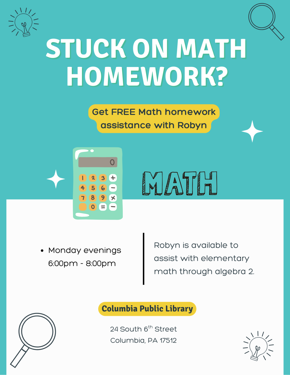 Math Homework Flyer
