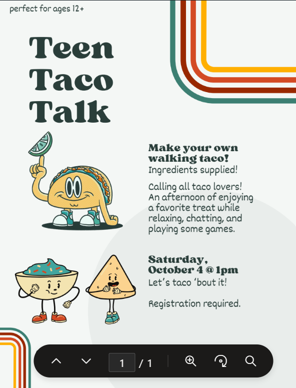 information about the Teen Taco Talk program