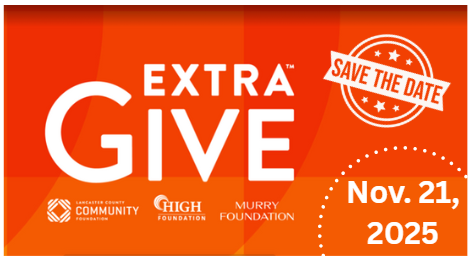 orange background with white words