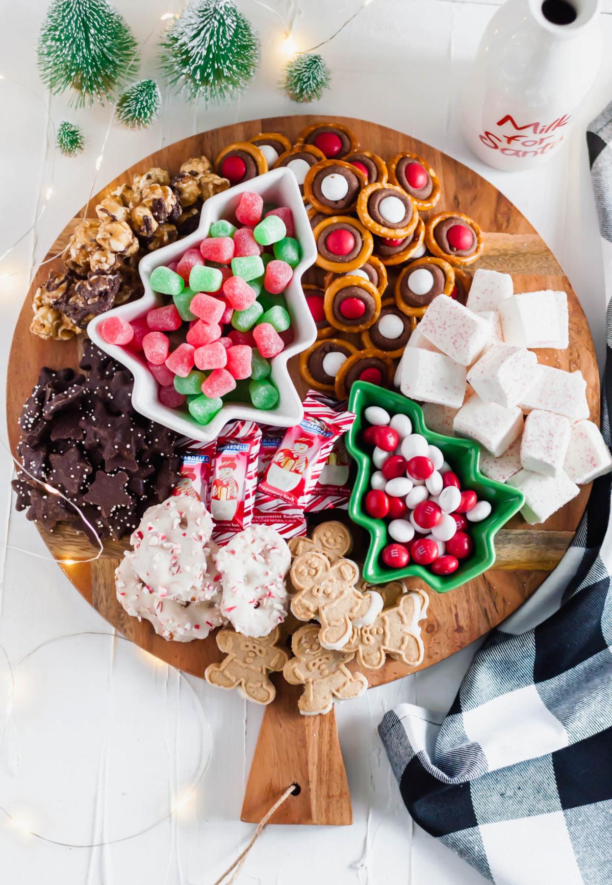 A tray of holiday goodies.