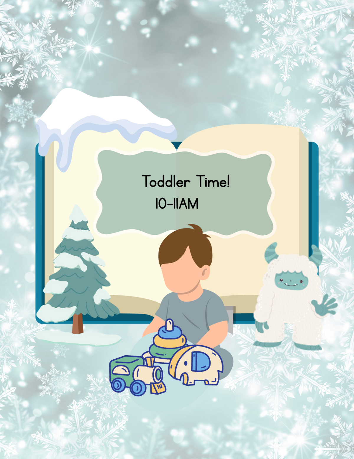 Winter Themed Items with Toddler Playing