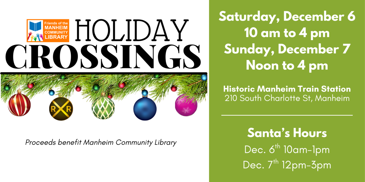 Holiday Crossings on Dec. 6th from 10am-4pm & Dec. 7th from 12-4pm