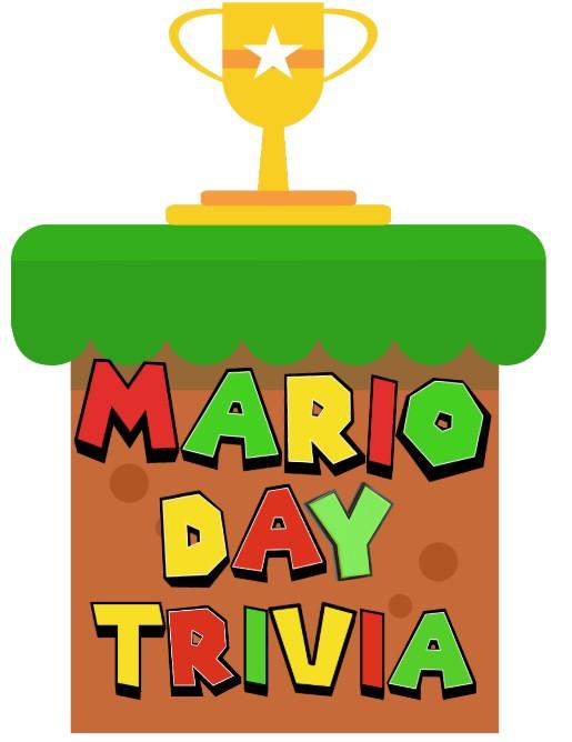 Mario Day Trivia on Super Mario background.