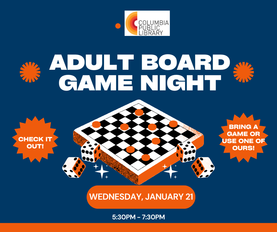 blue and orange checkerboard advertising game night