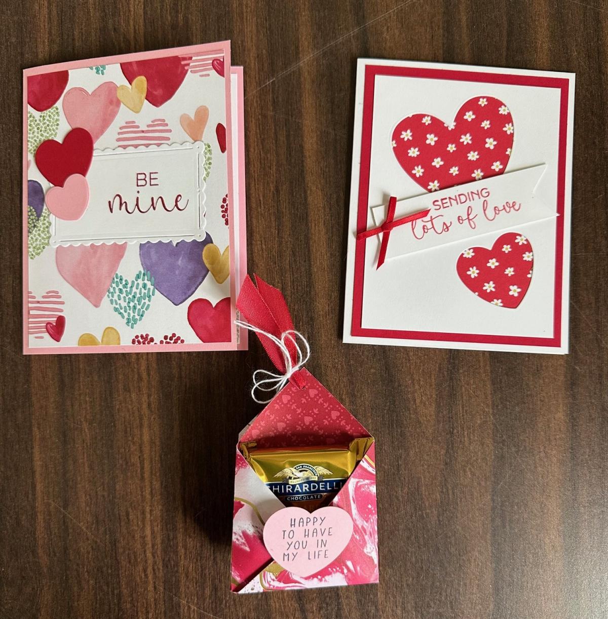 Photo of 2 cards and a treat box