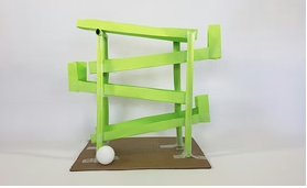 ball run challenge with paper track and ping pong ball