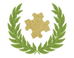 glittery gold puzzle piece