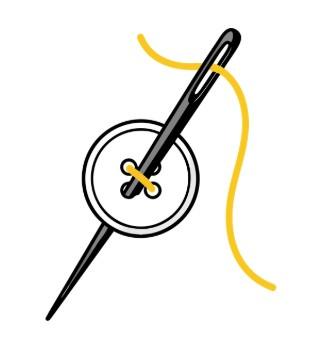 Button, needle & thread