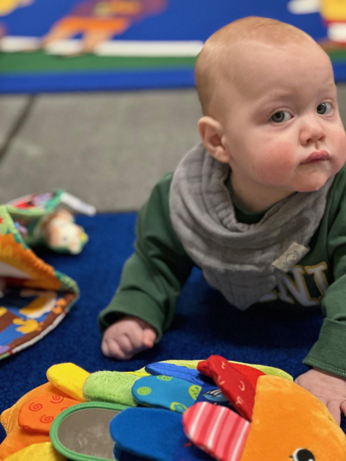 tChild playing during story t time