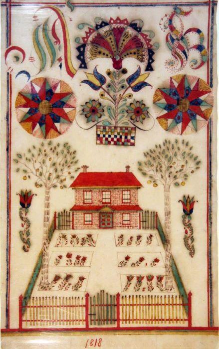 drawing of a 6 bed garden from 1818